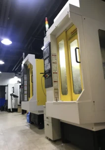 Row of milling machines